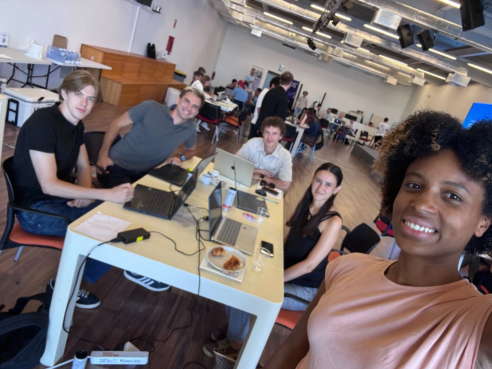 Our team at the AI Tinkerers hackathon in Valencia